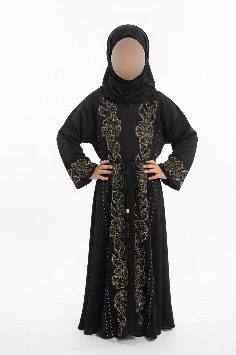 🖤 Black Bloom Girls Abaya