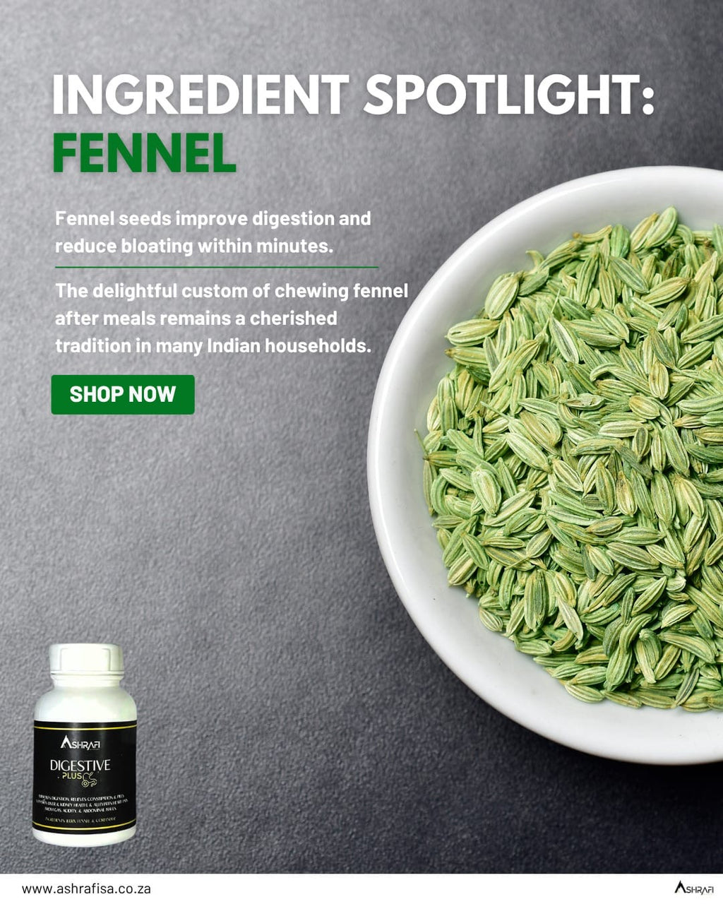 Ashrafi Digestive Plus — Herbal Digestive Support & Gut Balance (70 capsules)