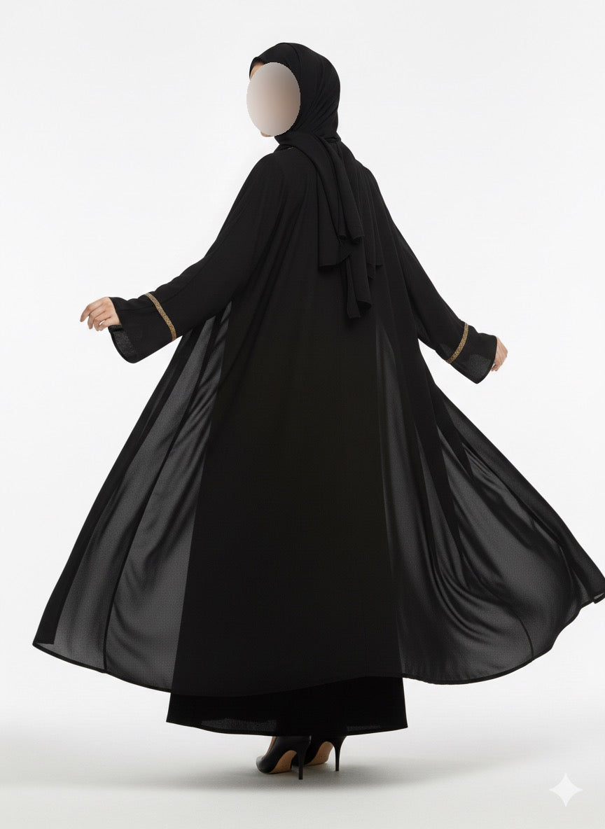 Two-Piece Elegance Abaya Set – Inner & Flowing Outer
