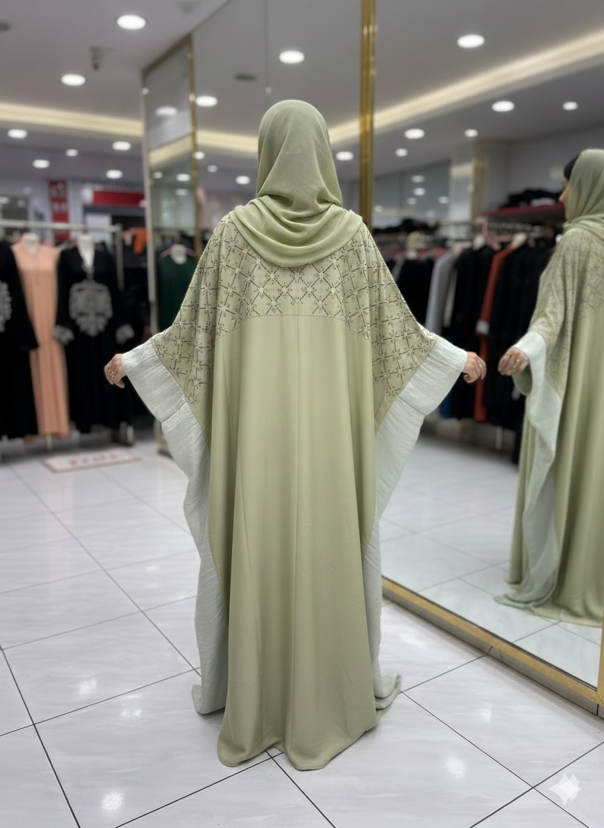 ✨ Soft Flow Side-Drape Abaya ✨
