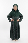🌿 Emerald Beaded Girls Abaya