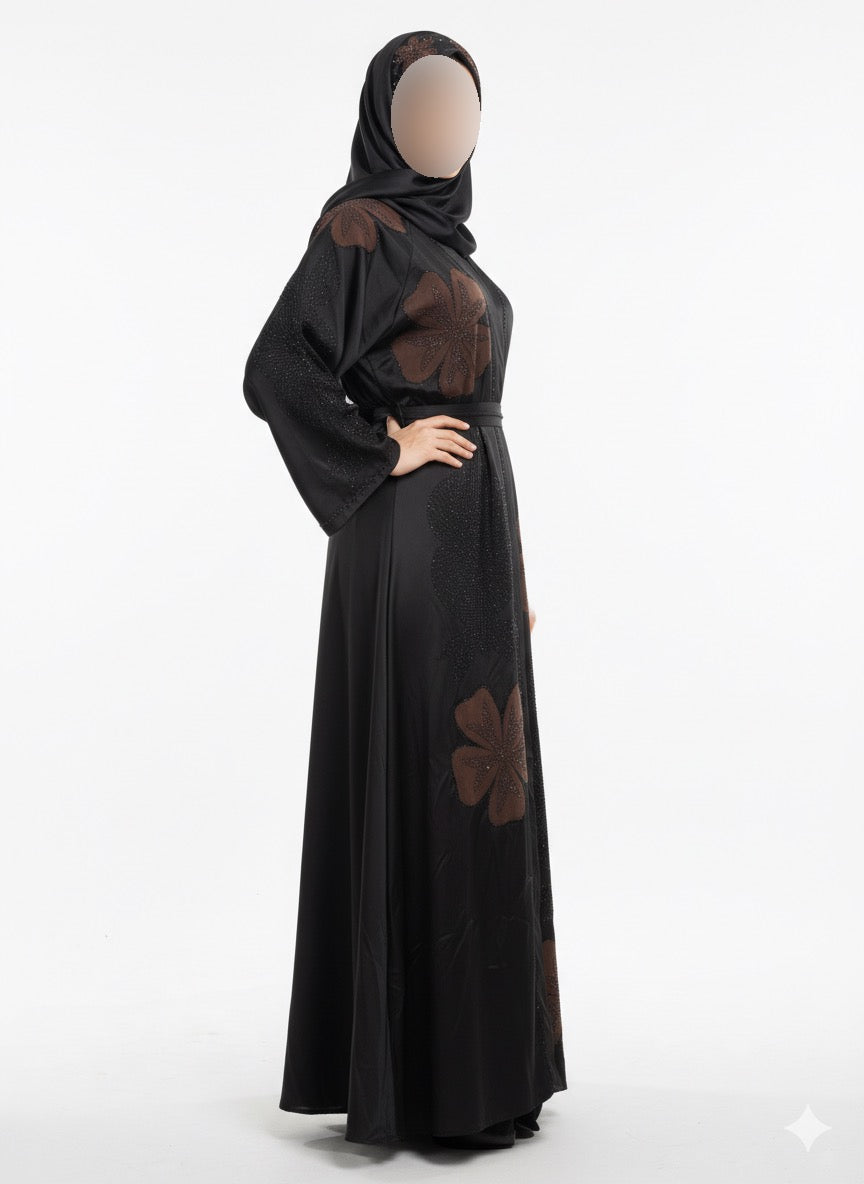 Midnight Bloom Abaya