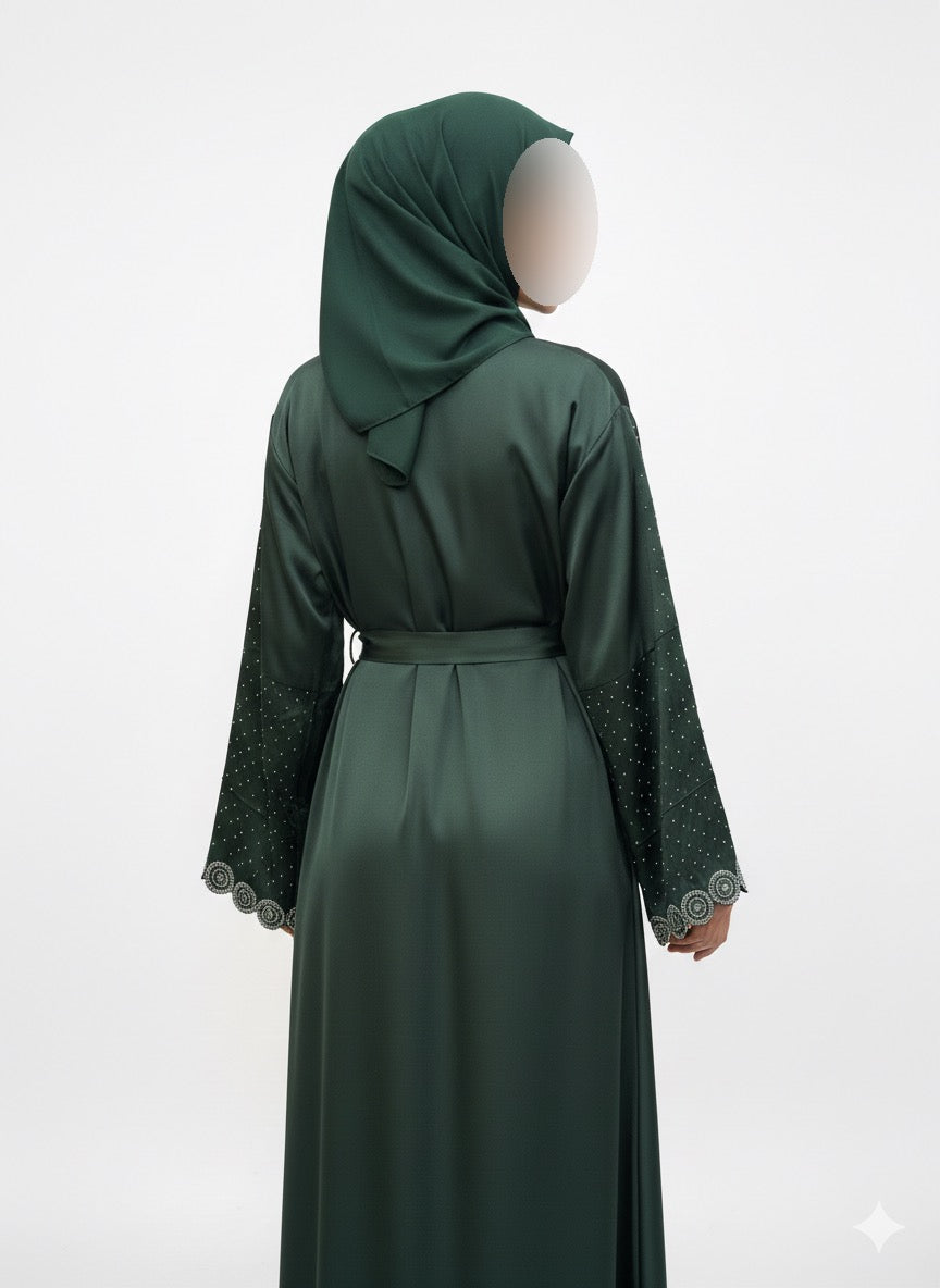 Beaded Zip-Up Abaya