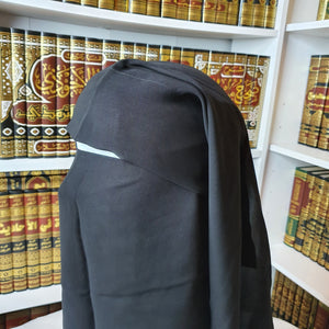 Double Layer Flap Niqab - Black