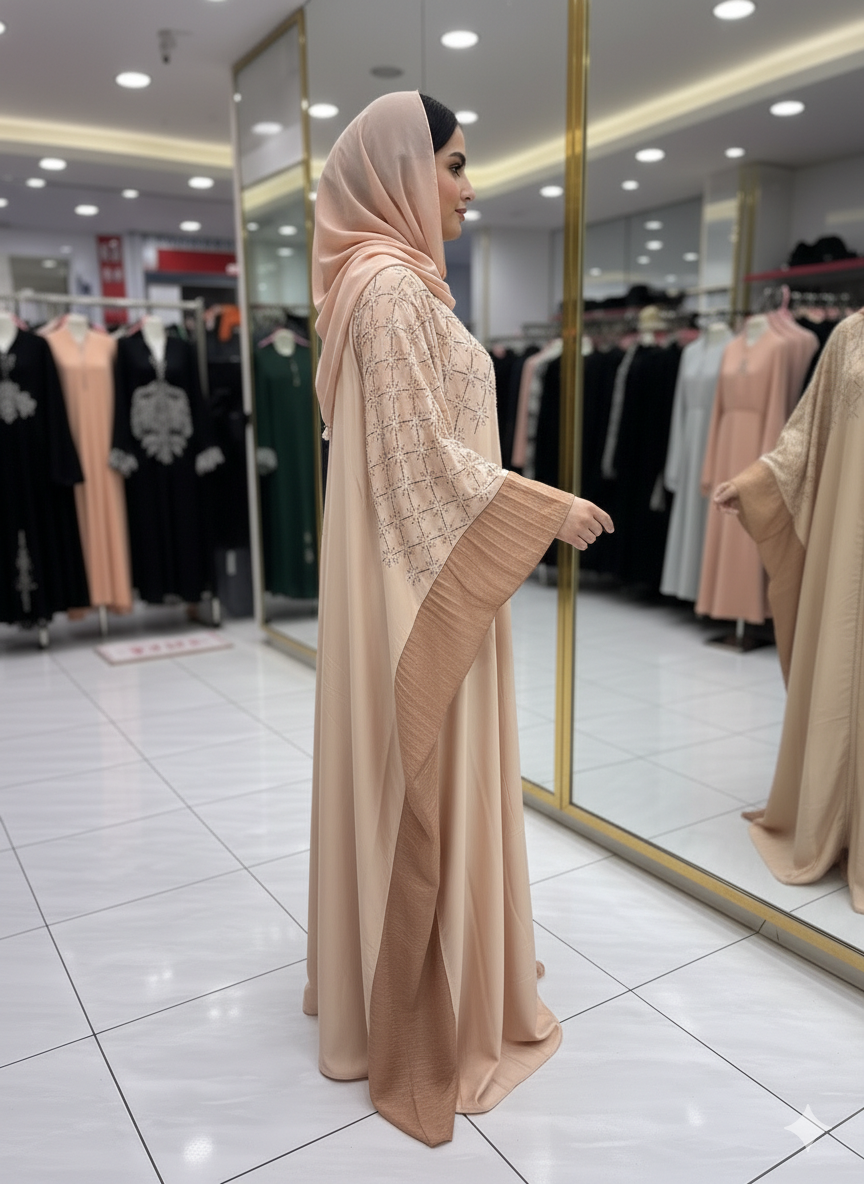 ✨ Soft Flow Side-Drape Abaya ✨