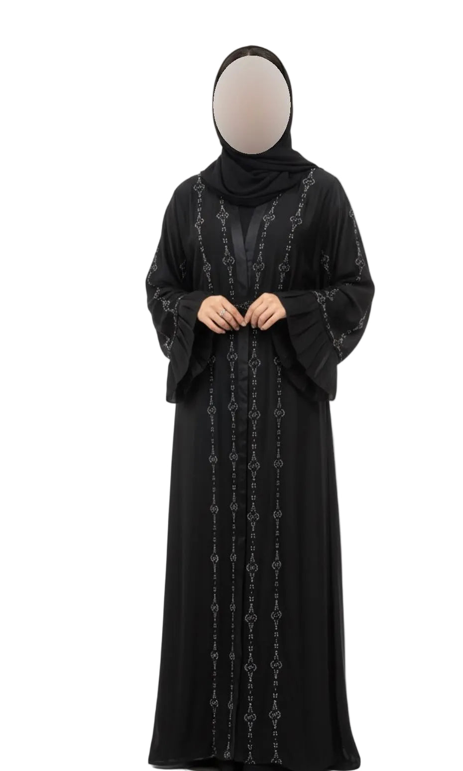 Elegant Beaded Black Abaya