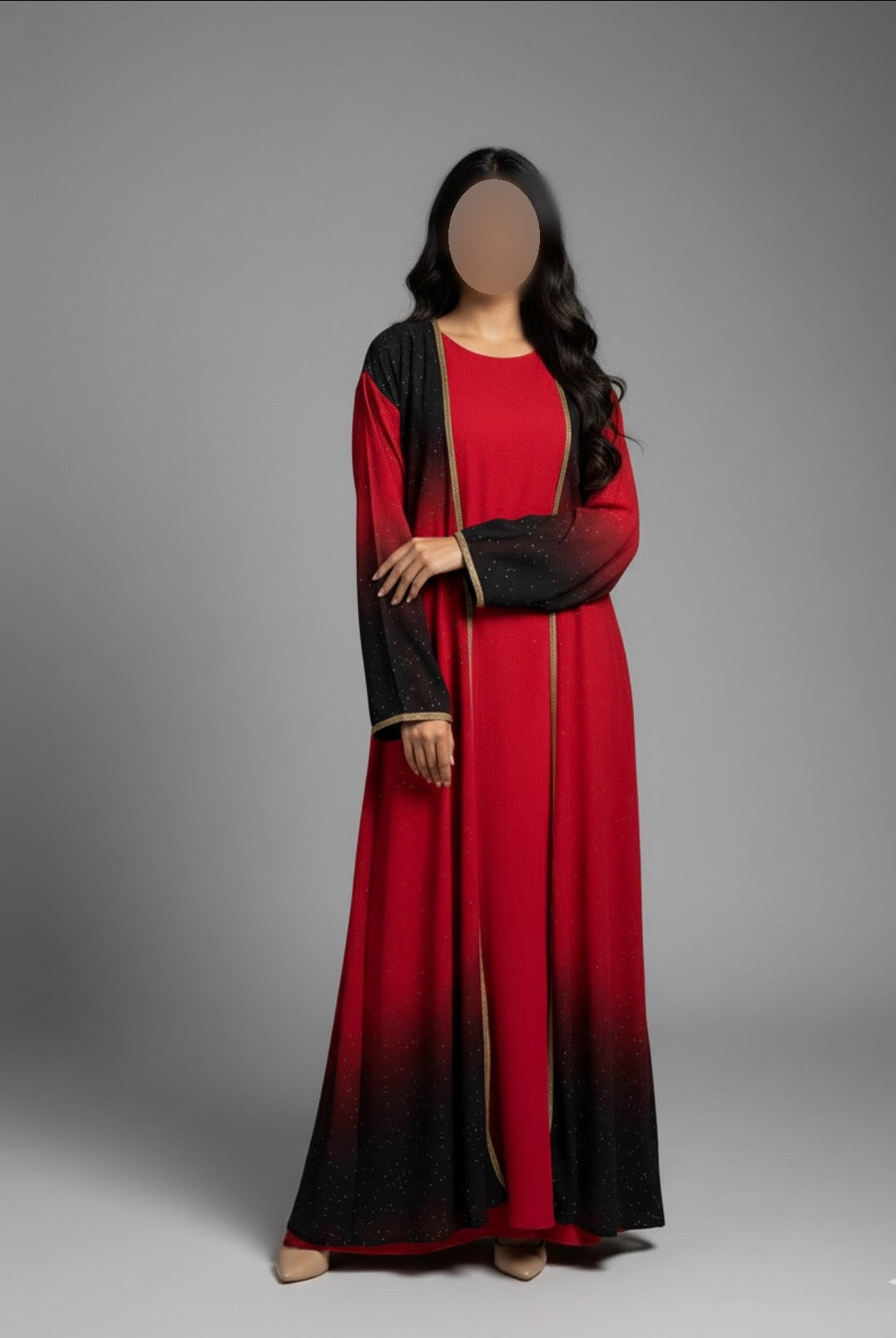 Elegant Two-Tone Abaya Set