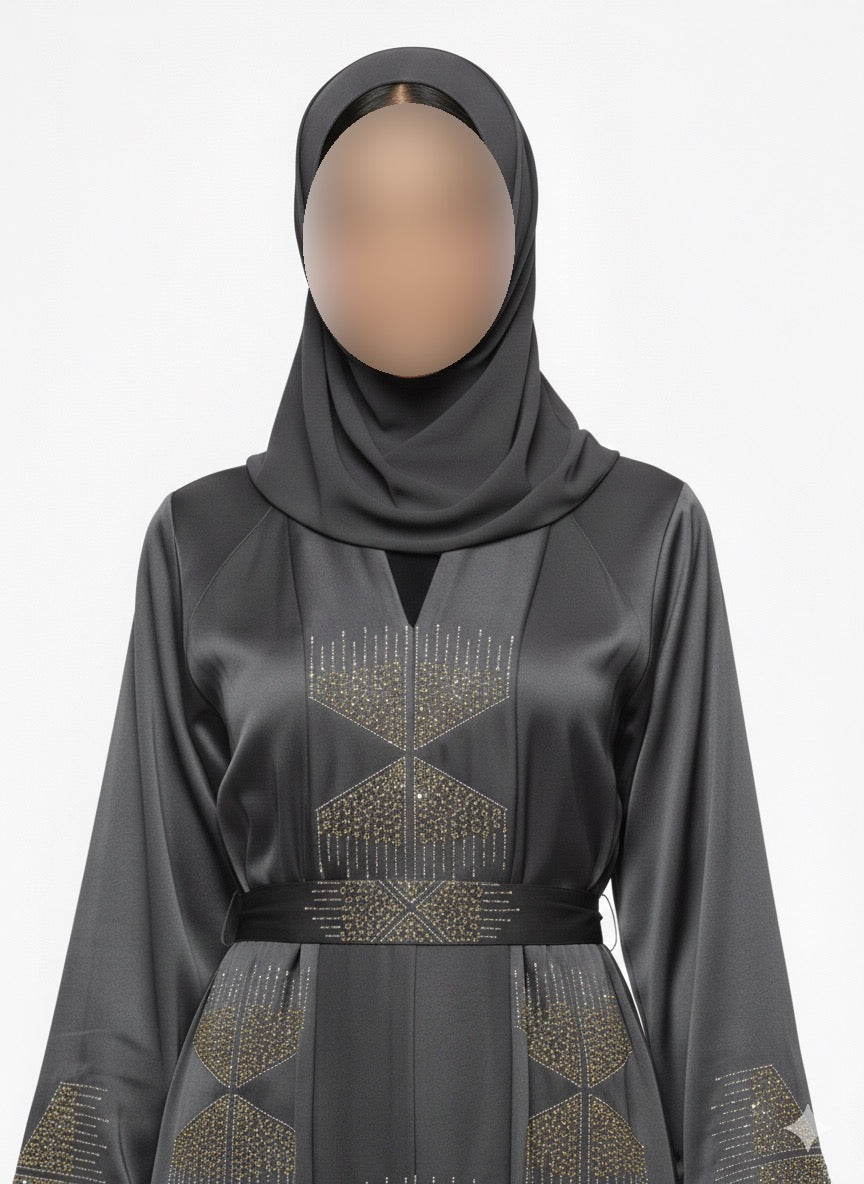 Sparkle Abaya – Blush & Black