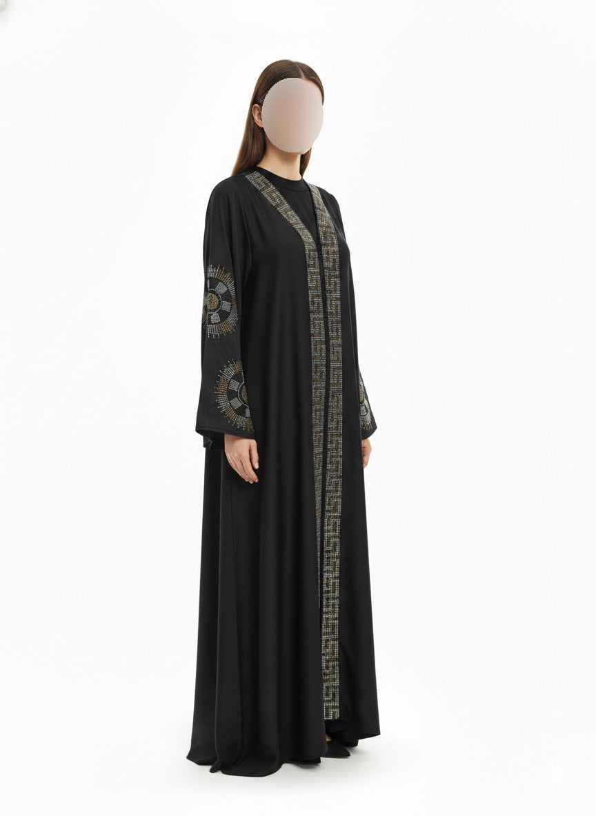 Beaded Button Abaya