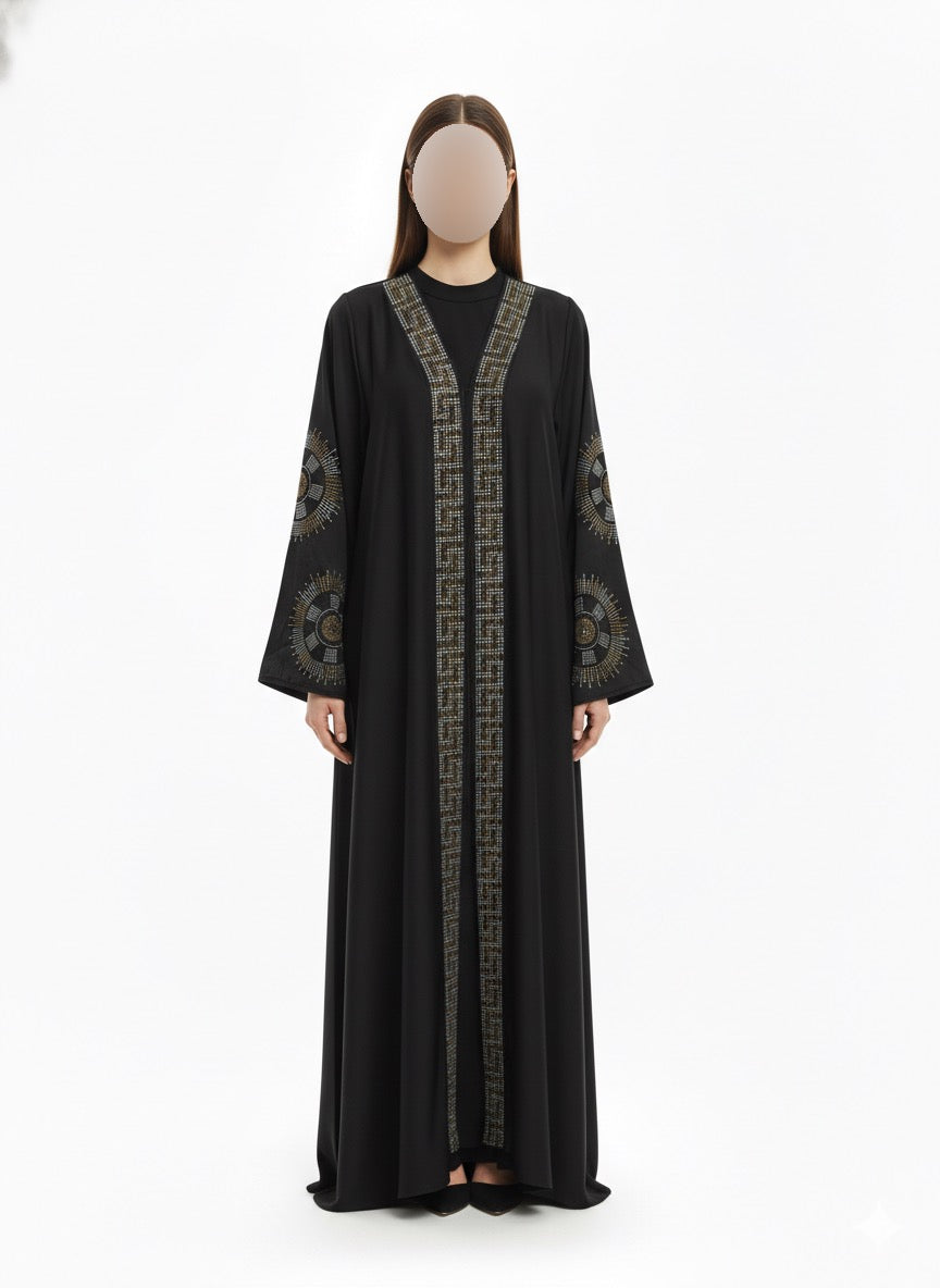 Beaded Button Abaya